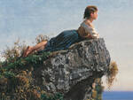 La ragazza sulla roccia a Sorrento - Filippo Palizzi (1871 - olio su tela, cm 55x80)