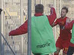 Ambrogetti festeggia il gol in zona Cesarini (foto Corelli)