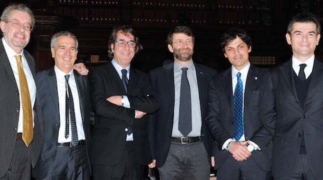 Il gruppo dei cinque sindaci el ministro Franceschini (Foto Maurizio Riccardi © Agrpress.it)