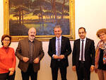 Sotto al dipinto di Sorgiani, da sx: Elisabetta Bovero, Ruggero Balduzzi, il sindaco, l’assessore Castorri e Maria Chiara Magalotti