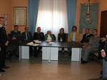 I partecipanti all'incontro del Comitato Provinciale Ordine e Sicurezza Pubblica tenutosi nel municipio di Coriano