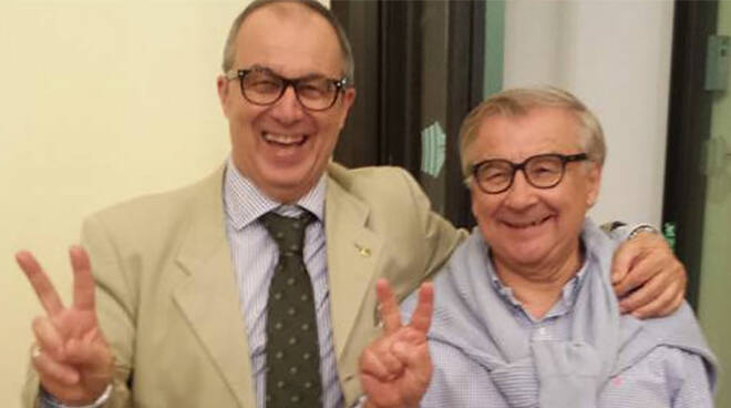 Eugenio Fusignani e Giannantonio Mingozzi dopo l'esito del ballottaggio (foto da Facebook)