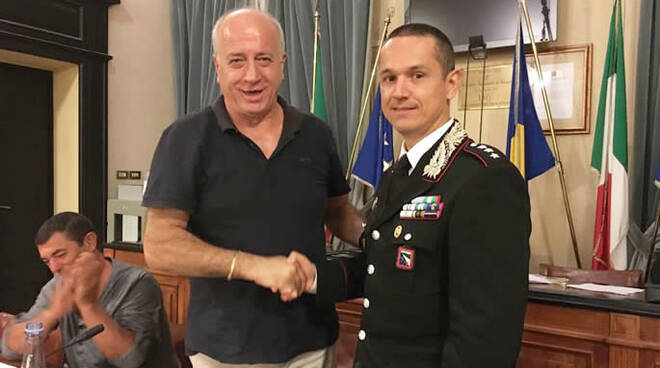 Oriano Zamagna e Giuseppe Mercatali, comandante della Compagnia Carabinieri di Cervia – Milano Marittima