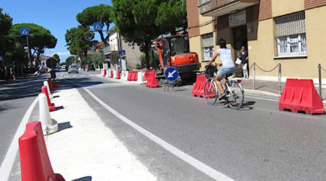 la via marecchiese durante i lavori di sistemazione