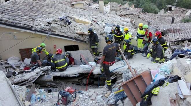 Un'immagine del terremoto che ha colpito l'Italia centrale