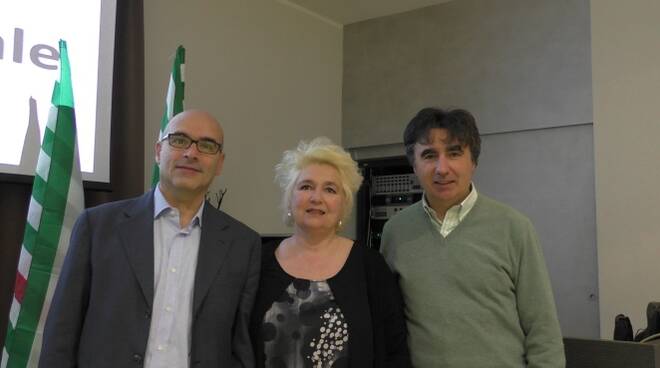 Filippo Pieri con gli altri due componenti della Segreteria di CISL Romagna, Paola Taddei e Franco Garofalo