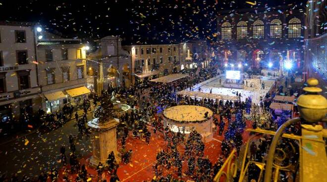 Una vista di piazza Cavour, teatro di Rimini Christmas Square