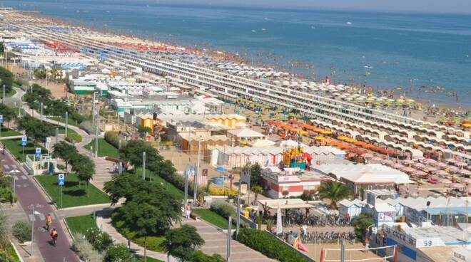 Una veduta panoramica di Riccione