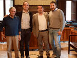 Da sinistra Gianremo Bassini, l’assessore Massimo Cameliani, Claudio Bassi e Vanni Casadei Baldelli