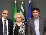 la nuova segreteria di CISL Romagna (da sx.): Filippo Pieri, Paola Taddei e Franco Garofalo.