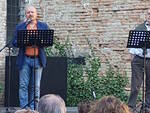 Il sindaco Davide Drei e il direttore di "Dante. Totà la Cumégia", Franco Palmieri all'edizione 2016