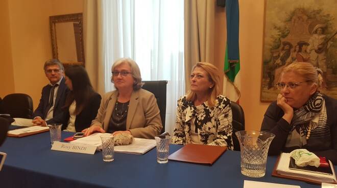 Rosy Bindi, presidente della commissione parlamentare antimafia, in Prefettura a Rimini