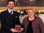 Lo scrittore Paolo Gambi con la Presidente della Repubblica di Malta Marie-Louise Coleiro Preca