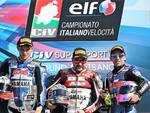 Il podio della SuperSport 600 del C.I.V. a Misano Adriaticoi