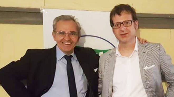 L'avv. Enrico Sirotti Gaudenzi in compagnia dell'avv. Valter Biscotti, curatori dell'evento