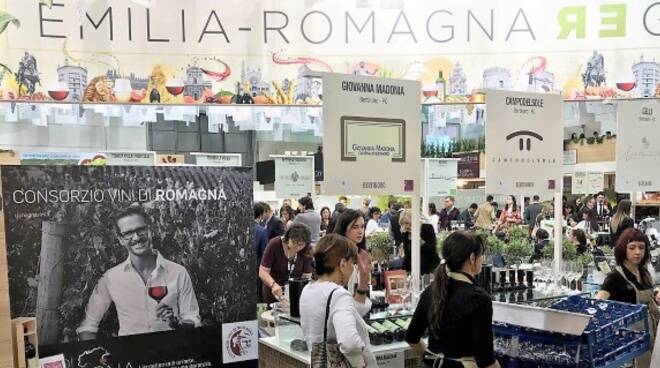 Lo stand del Consorzio Vini di Romagna al Vinitaly 2018