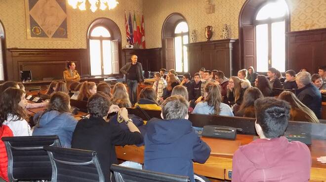 Una foto dell’incontro ufficiale in Municipio