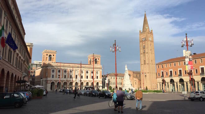 Piazza Saffi a Forlì, uno dei luoghi simbolo del centro storico