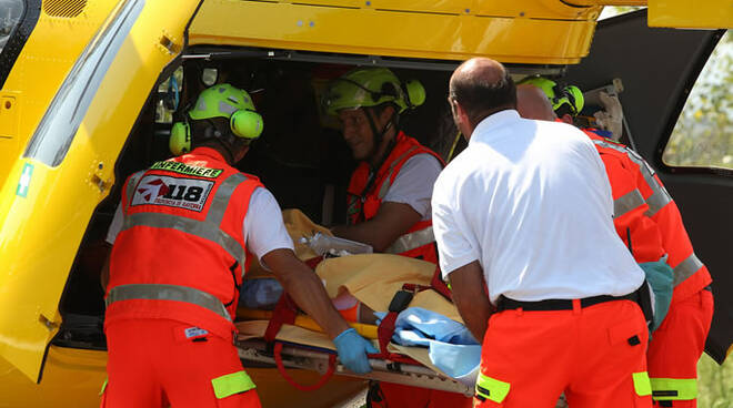 L'elimedica del 118 di Romagna Soccorso (foto d'archivio)