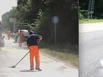 Una foto dell'incidente alla rotonda dei Lagunari di Marina di Ravenna