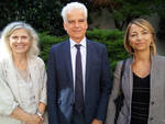 Tomaso Tarozzi e Barbara Naldini con il dirigente scolastico Agostina Melucci