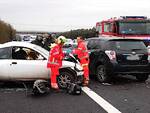 Un'immagine dell'incidente stradale di questa mattina