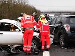 Un'mmagine dell'incidente stradale di ieri mattina