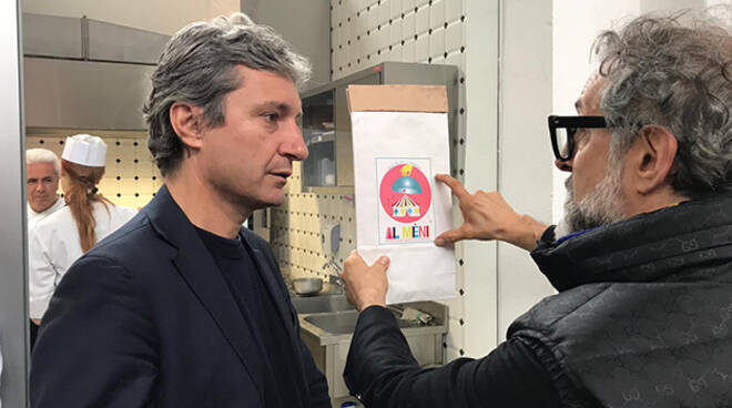 Il sindaco di Rimini Andrea Gnassi con Massimo Bottura