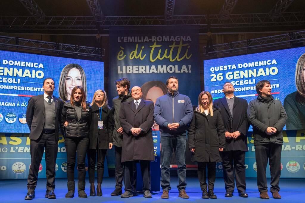 Ravenna, 24 gennaio 2020: manifestazione del centrodestra in Piazza del Popolo