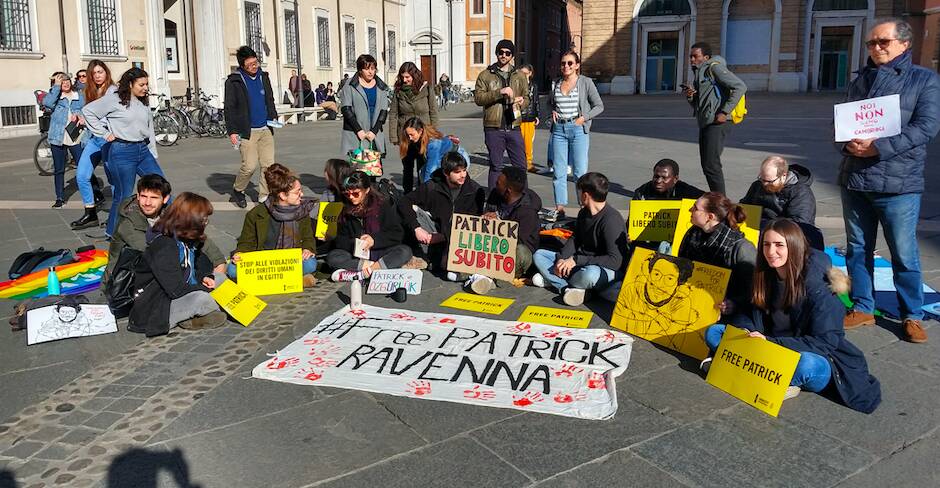 Sit-in degli universitari di Ravenna per Patrick Zaky