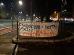 striscioni contro amadori e confcooperative