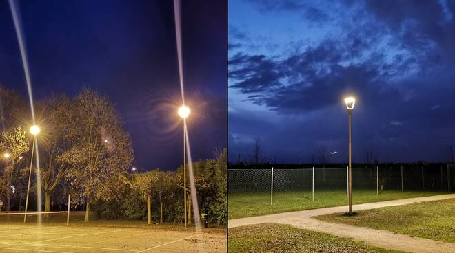 illuminazione pubblica vecchia e a led