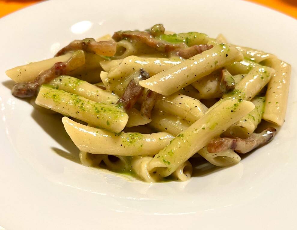 Penne gricia verdi