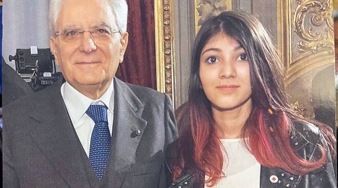 Nazifa alfiere con Mattarella