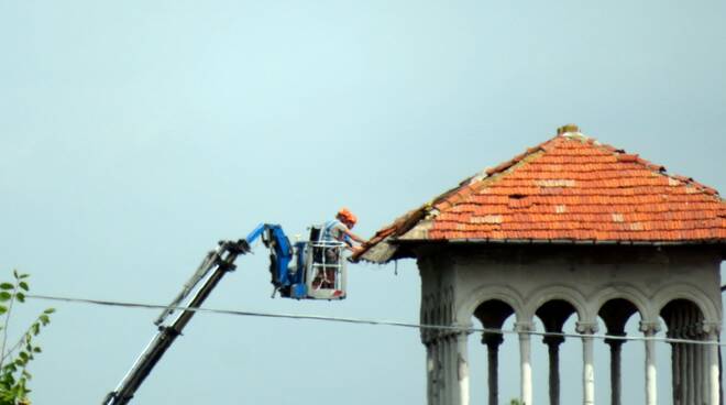 la copertura della torretta della Colonia di Castel Raniero 