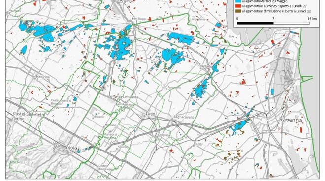 provincia ravenna - La mappa delle aree alluvionate: le immagini dei satelliti - Studiomapp