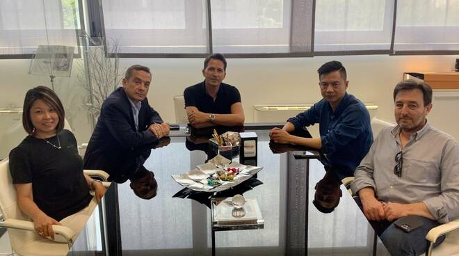 Da sinistra Chen Xiaojian e Zhou Xiaowe, il Maestro Paolo e Daniele Versari